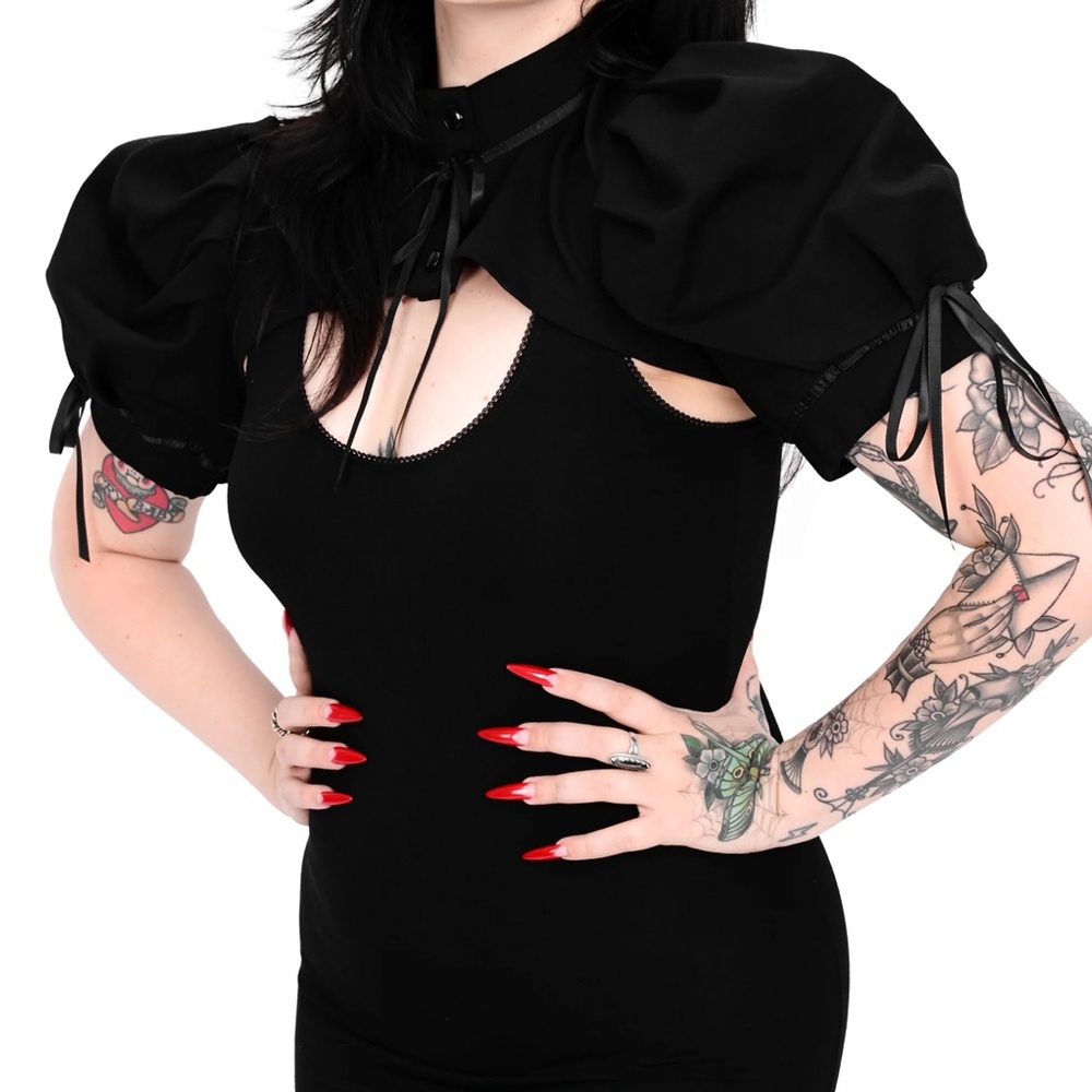 Foxblood Dottie Puff Sleeve Bolero